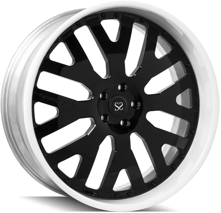 Gloss Black 2 Piece forged Wheels Y Shape Spokes