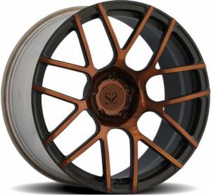 1 Piece Wheels Black with Dark Bronze Forged Magnesium Rims