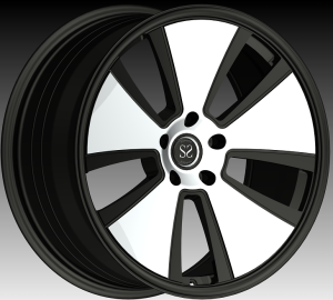 High Quality 5-Spoke Black with Silver Face 1PC forged Aluminum Wheels