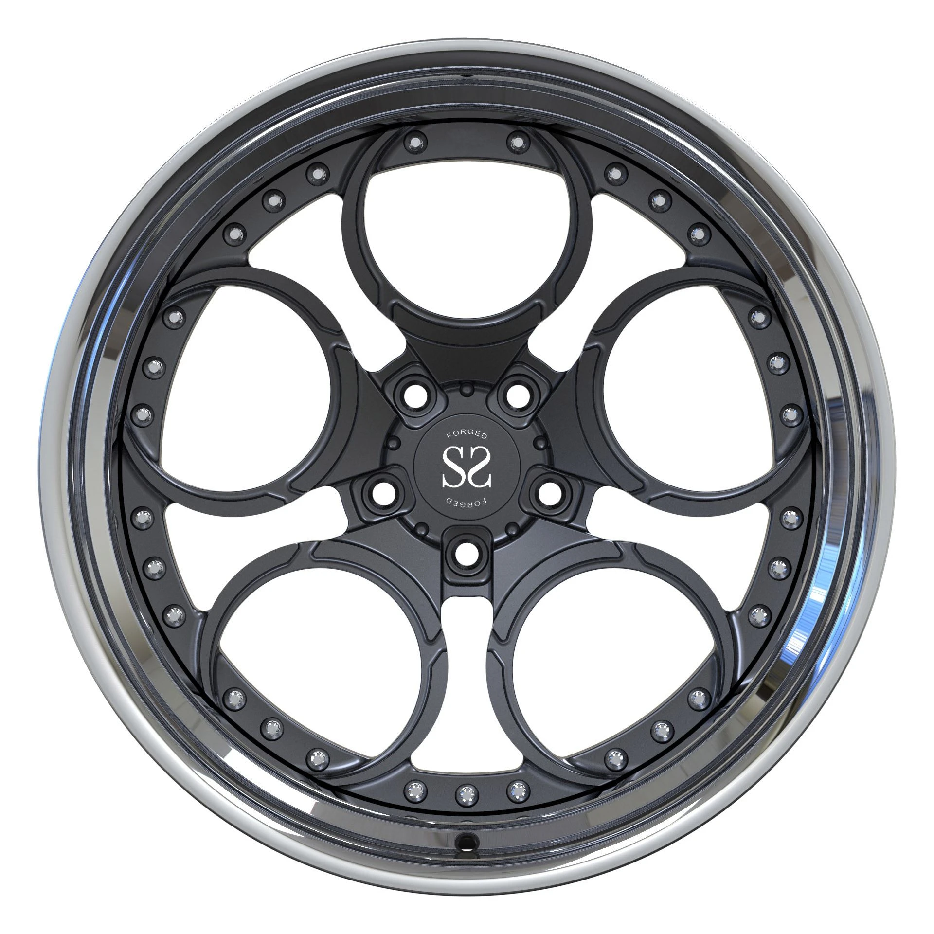 Polished Lip 2 Piece Gun Metal Disc Aluminum Alloy Forged Rims 19 20 21 ...
