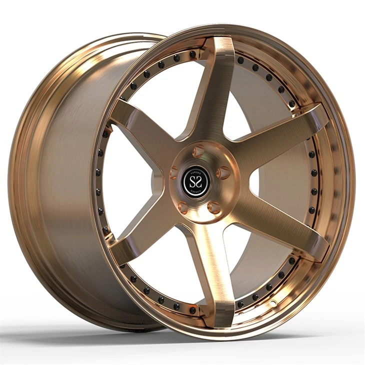 6-Spokes Polished Bronze 2-Piece Forged Wheels For Benz S 500 600