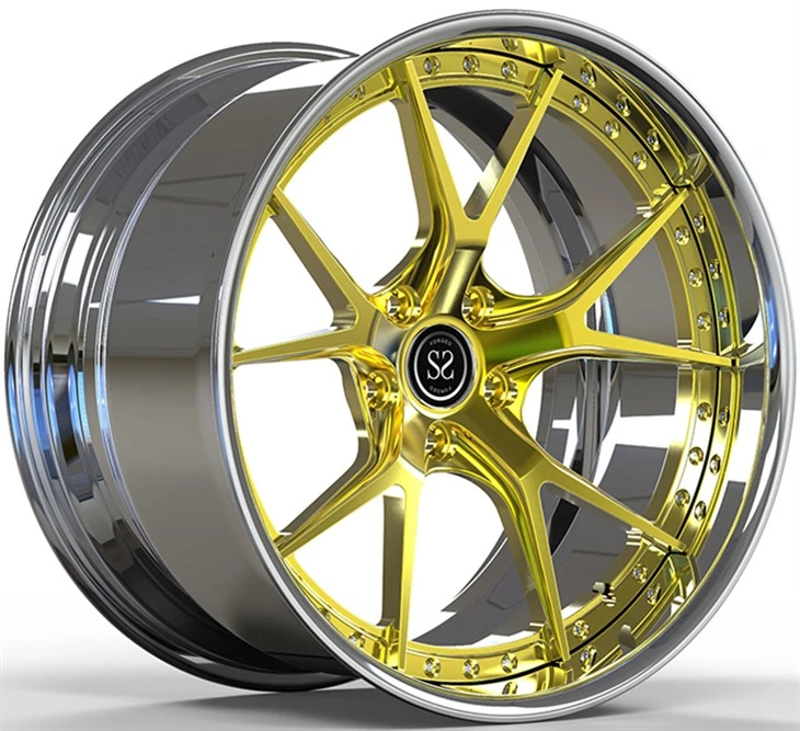 BENZ GLE450 Gold Polished Disc And Clear Polished Lip 22 Inches
