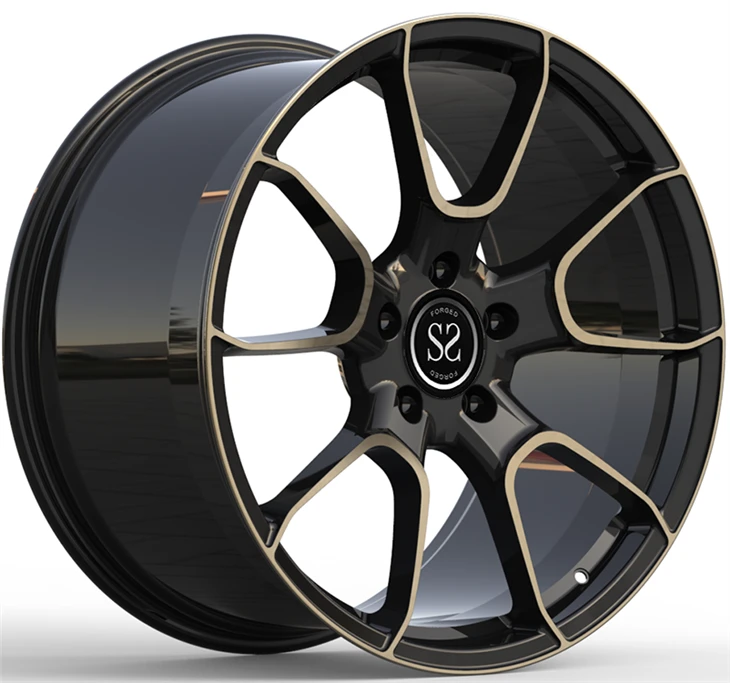 Black And Yellow 1 Piece Forged Wheels | Replica Style Rims 20 Inch For Porsche Cayenne