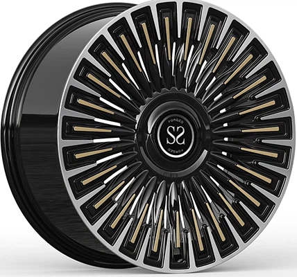 HongQi Custom 1-PC Forged Rims 18~24 Inches Gloss Black Machined Spoke Face