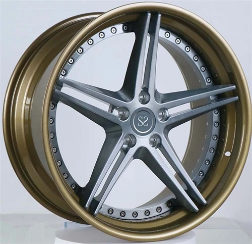 Grey Disc Bronze Barrel Universal Cars Custom 2-PC Forged Rims