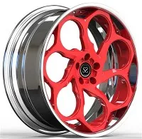 18x8.0 Custom 2 Piece Forged Wheels Red Disc And Polished Lip For VW Caddy C20