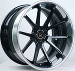 19 Inches Staggered Widths Gloss Black And Polished Lip 3-Piece Forged Wheels For 2008 Audi S5 For