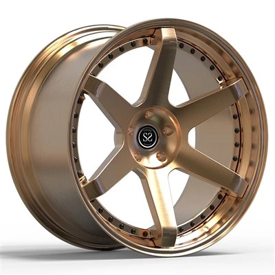 6-Spokes Polished Bronze 2-Piece Forged Wheels For Benz S 500 600
