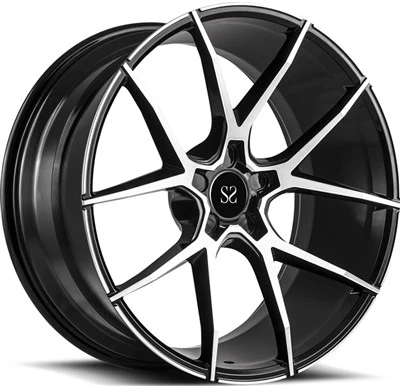Audi E-tron GT Satin Black Diamond Cutting Face 1 Piece Forged Wheels 18 19 And 20 Inches