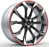 Black+White Face And Red Ring 20,21 And 22 Inches Custom 2-PC Forged Rims For BMW 740,750