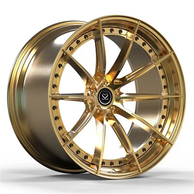 Corvette C7 Bronze Brushed Disc And Barrel 19x9.5 And 20x11 Custom 2-PC Forged Rims