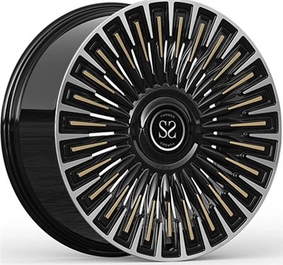 HongQi Custom 1-PC Forged Rims 18~24 Inches Gloss Black Machined Spoke Face
