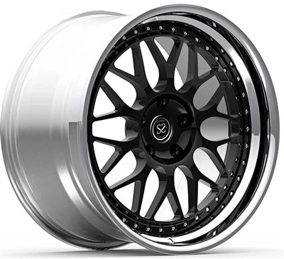 HRE Style 21x13 And 20x9.5 Polished And Black Custom 3 Piece Forged Wheels
