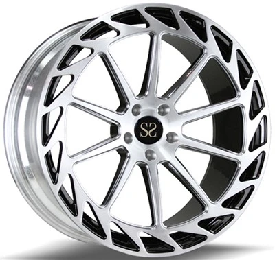 Polished Face And Black Windows 1 Piece Forged Wheels For Universal Cars