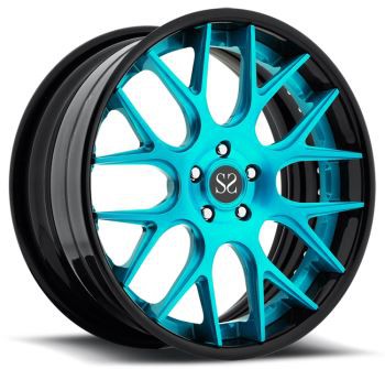 19x10 3-PC Blue Forged Alloy Rims For Audi S4