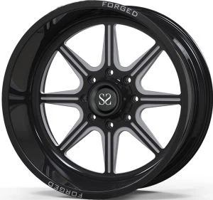 For Sale Black Painting Forged 4X4 Off-road Car Wheels Rims With 8 Spokes