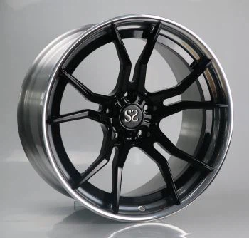 Gloss Black Center Polished Barrel Forged 2 Piece Wheels For Porsche