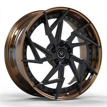 Fit To Lamoborghini Bronze And Black Disc Custom 2 Piece Forged Wheels Staggered 19 21 Inches