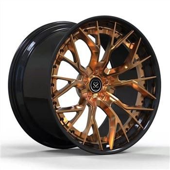 For Porsche 991 Staggered 19x10 And 20x11 2-PC Forged Alloy Rims 5x130 Gloss Black + Matt Bronze