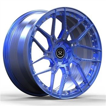 SS1069 Custom 1 Piece Blue Brush Forged Aluminum Rim 5 X 130 Staggered 18 19 20 21 And 22 Inches For Porsche 991