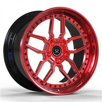 5x120.65 For Chevy Corvette C5 Candy Red Custom 2-PC Staggered Sizes 20*8 .5and 20*10.5