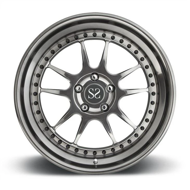 Forged 2 Piece Black Silver Gun Metal 18 19 20 21 22 23 24 Inch Center Spoke Polished Barrel Lip Rims Custom Audi Wheels