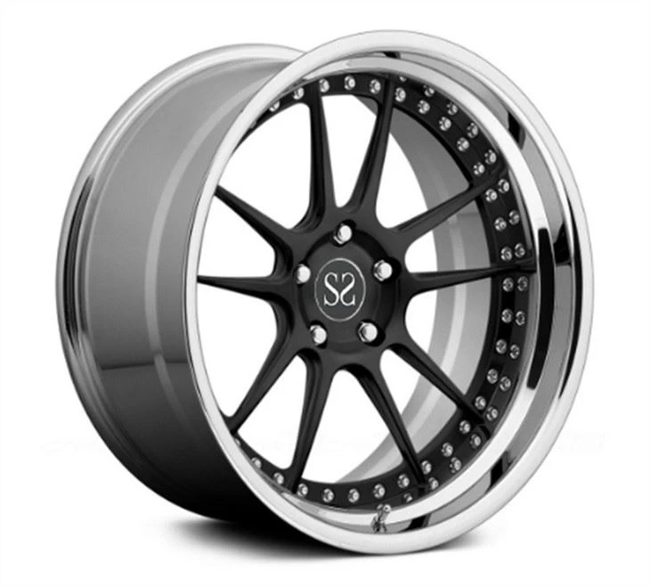 Forged 2 Piece Black Silver Gun Metal 18 19 20 21 22 23 24 Inch Center Spoke Polished Barrel Lip Rims Custom Audi Wheels