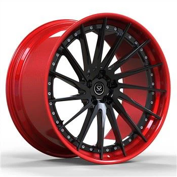 Red Barrel+Black Disc Multi-Spoke Custom Forged 2-PC Benz C63 Rims 5X112 20 21 22 Inches
