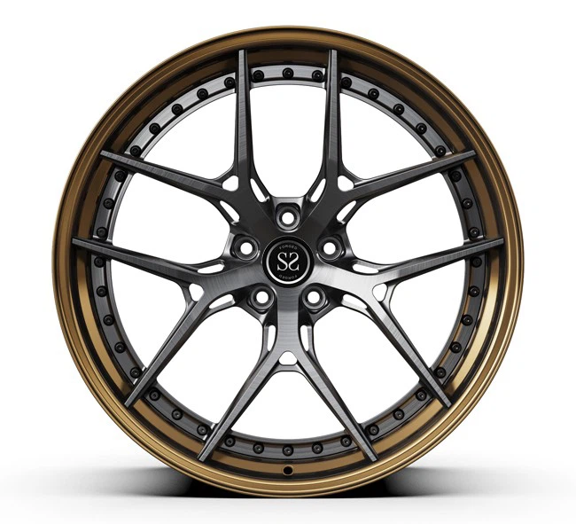 Center Brushed Dark Gun Metal Barrel Polished Bronze 5X112 Forged Wheels Rims 20 Inch For BMW X5 M