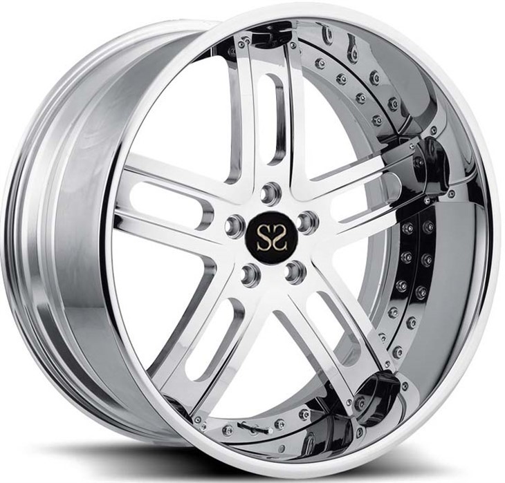 20x11.5 And 20x12 Polished Lip Black Machined Face Custom Forged Wheel Rims Dodge Challenger