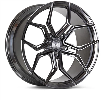Y-shape 5-Spoke Black with Orange Face 1 Piece forged Aluminum Alloy Wheels