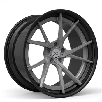 Matte Gun Metal Spokes Forged 2 Piece Wheels For Audi RS6 20inch Rotational Satin Black Lips Custom Rims