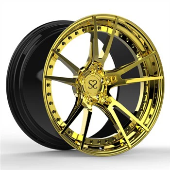 Polished Gold Lip Forged 2 Piece Black Wheels For BMW M6 20inch Custom Rims