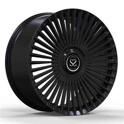 22x11 And 23x10.5 Custom Forged Rims Gloss Black With Floating Caps For Rolls-Royce Wraith 2015